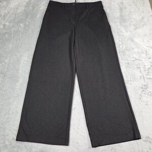 Eileen Fisher Pants Medium Black Washable Flex Ponte Wide Leg Trousers Office